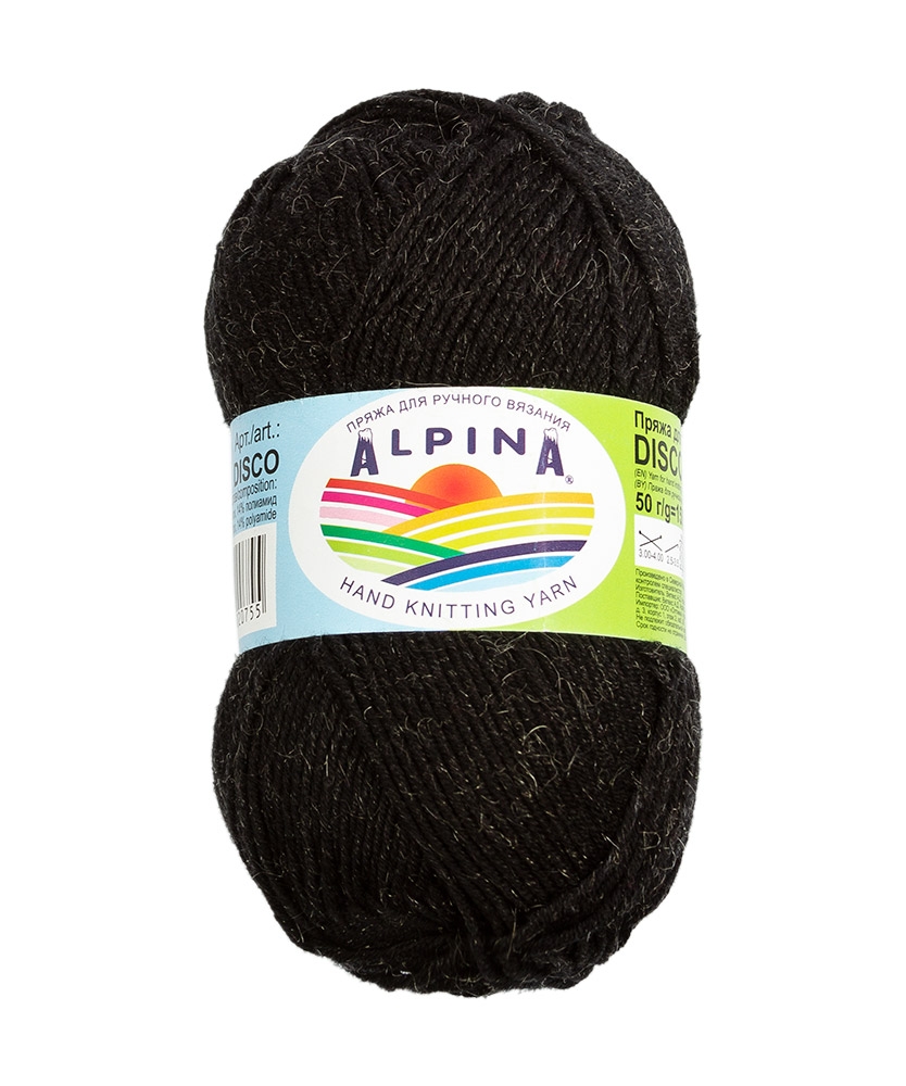 

Пряжа Alpina Disco №01 черный, Disco