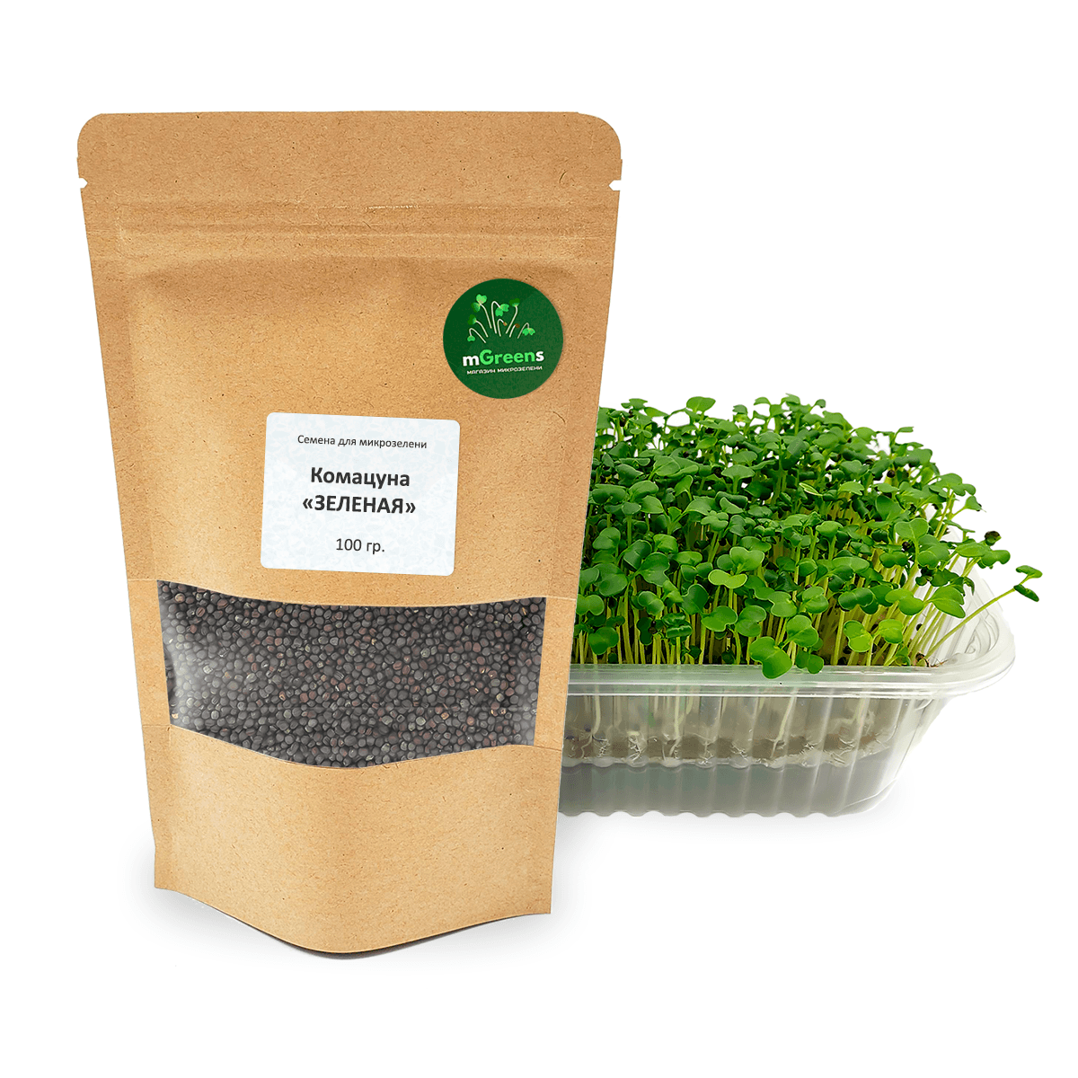 

Весовые семена микрозелени mGreen's Комацуна Зеленая 20 г