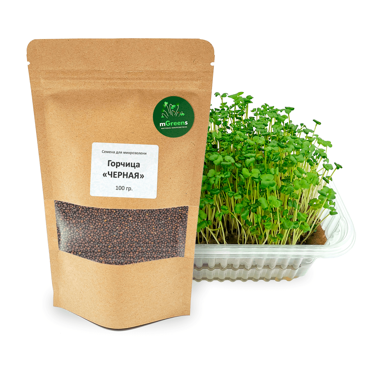 

Весовые семена микрозелени mGreen's Горчица Черная 20 г