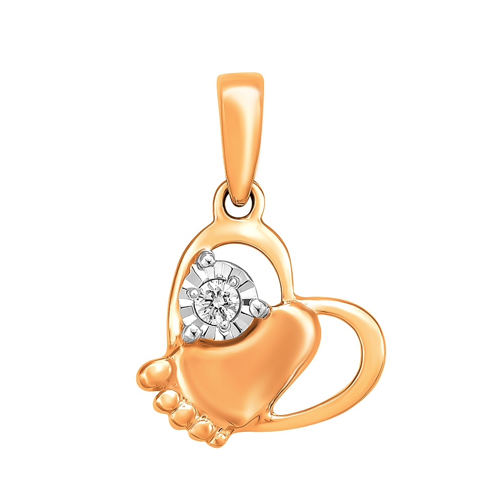 

Кулон из красного золота 585Gold 103001786, бриллиант, 103001786