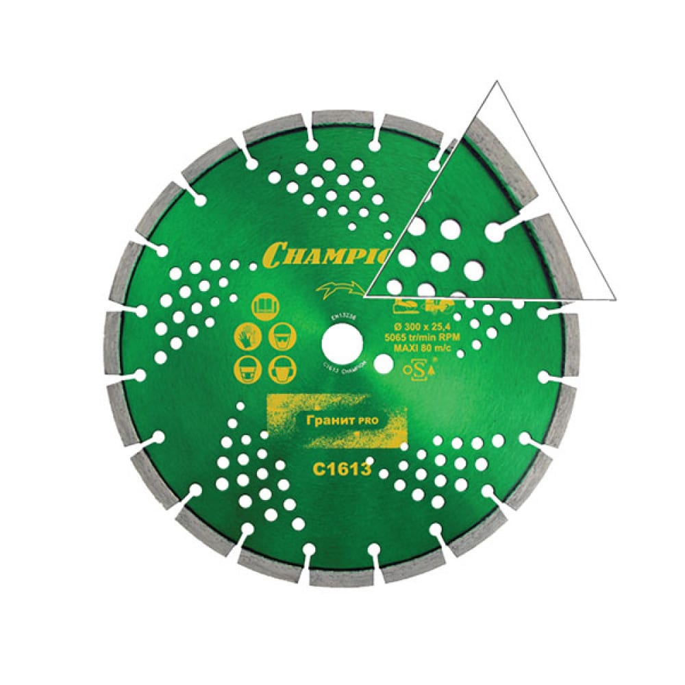 

Диск алмазный CHAMPION гранит PRO 300/25,4/10 Laser Granitek (гранит твёрдый), C1613