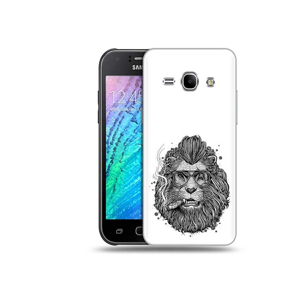 

Чехол MyPads Tocco для Samsung Galaxy J1 курящий лев (PT26162.569.432), Прозрачный, Tocco