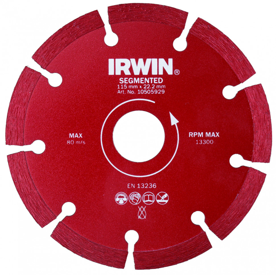 

Диск алмазный 230/22,2 мм сегментный сухая резка Irwin 10505933, 10505933