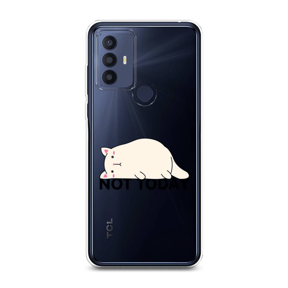 

Чехол на TCL 30E "Cat not today", Белый;розовый;черный, 290550-1