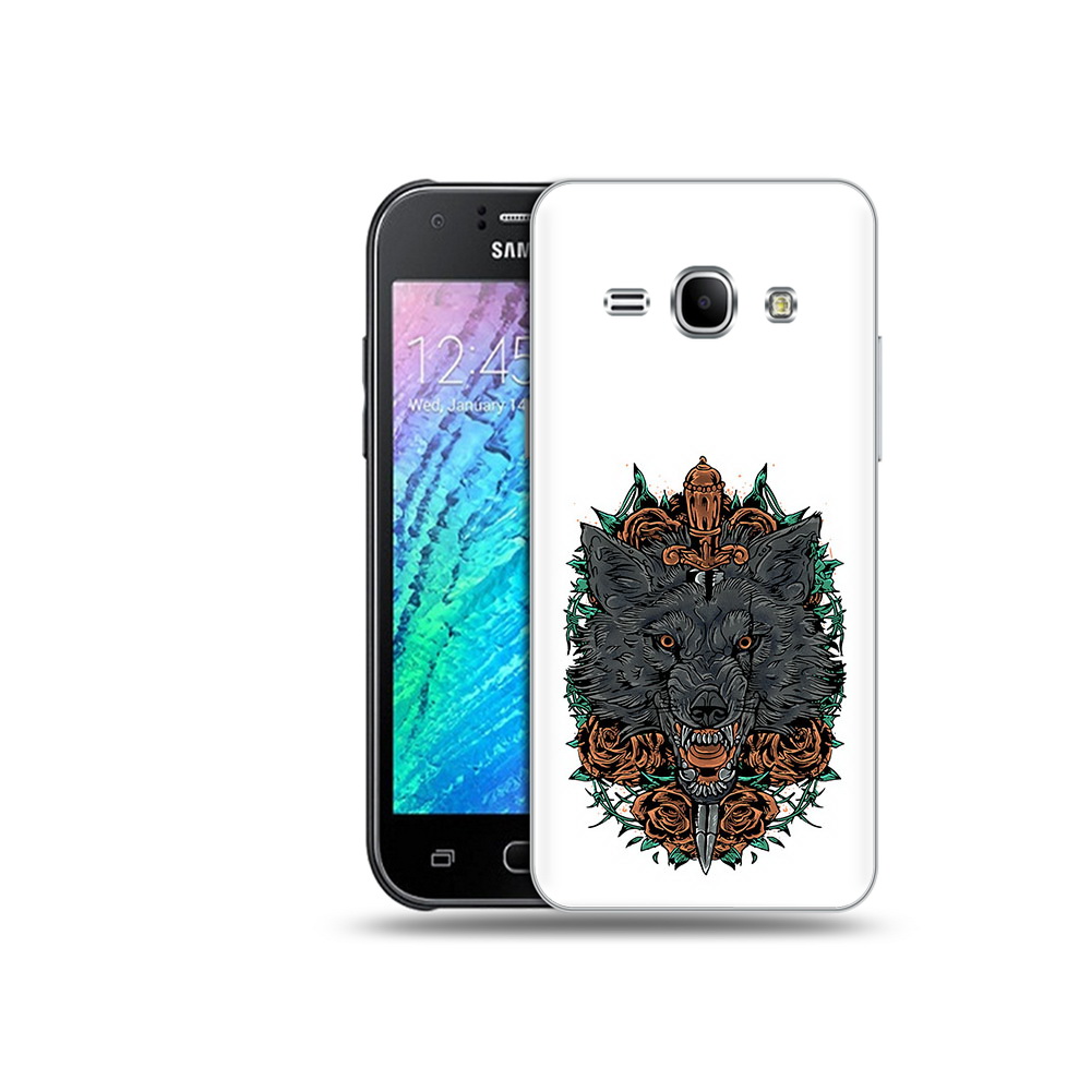 

Чехол MyPads Tocco для Samsung Galaxy J1 красивый злой волк (PT26162.569.409), Прозрачный, Tocco