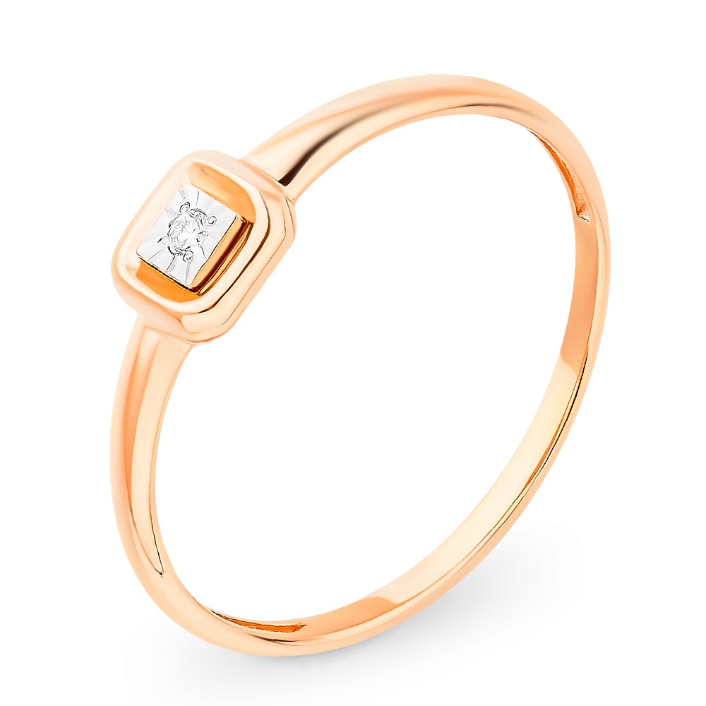 

Кольцо женское из красного золота с бриллиантом 585Gold 101014338, р, 101014338