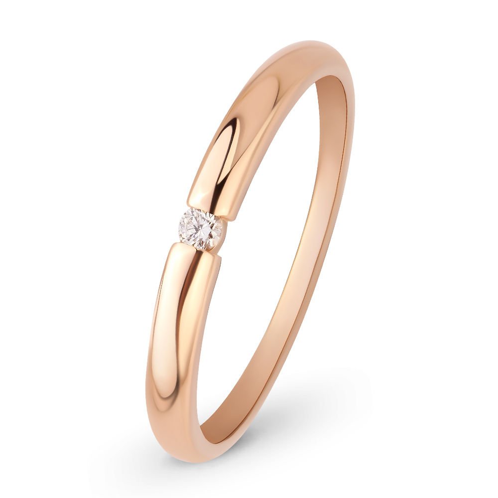 

Кольцо женское из красного золота с бриллиантом 585Gold 101007249, р, 101007249