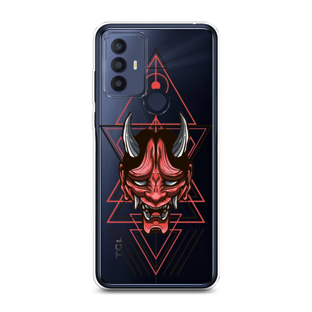 

Чехол на TCL 30E "Hanya Oni mask", Серый;красный;черный, 290550-4