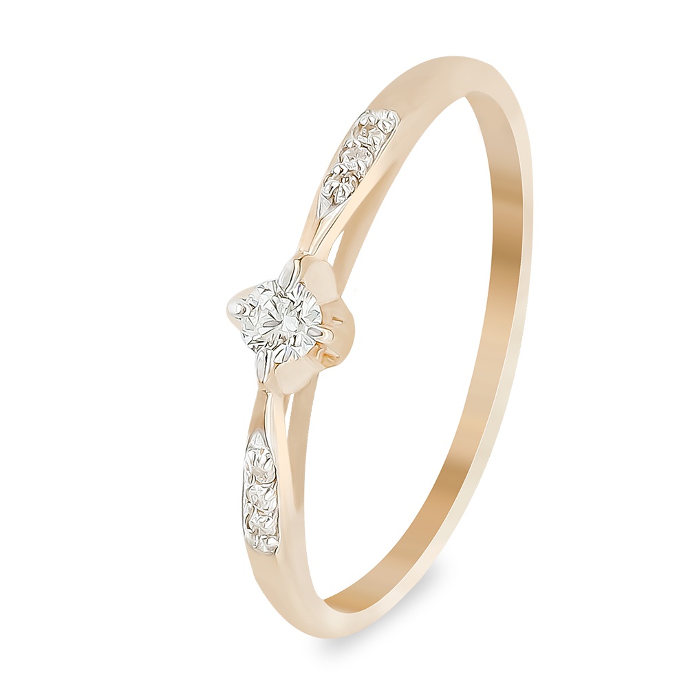 

Кольцо женское из красного золота с бриллиантом 585Gold 101014226, р, 101014226