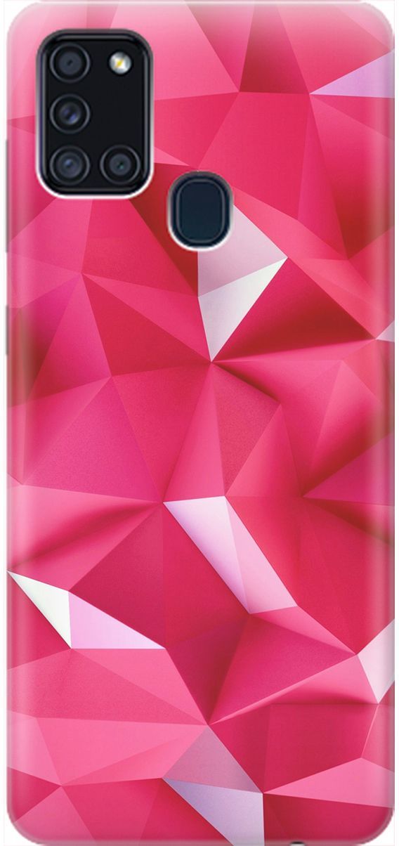 

Силиконовый чехол на Samsung Galaxy A21s "Малиновые ромбы", Красный;розовый, 1969