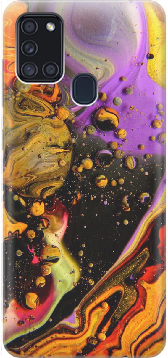 

Силиконовый чехол на Samsung Galaxy A21s "Разноцветные капли", Желтый;оранжевый, 1533