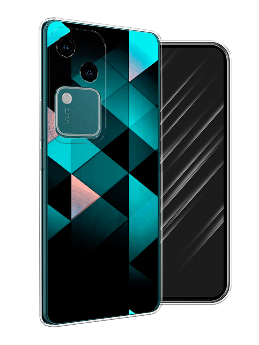 

Чехол Awog на Vivo V30/S18 "Геометрия 16", Бирюзовый;черный, 2610250-1