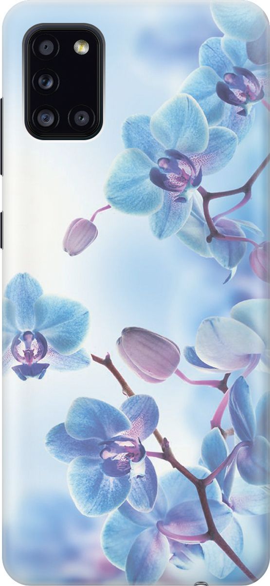 

Силиконовый чехол на Samsung Galaxy A31 "Голубые орхидеи", Голубой;серый, 284