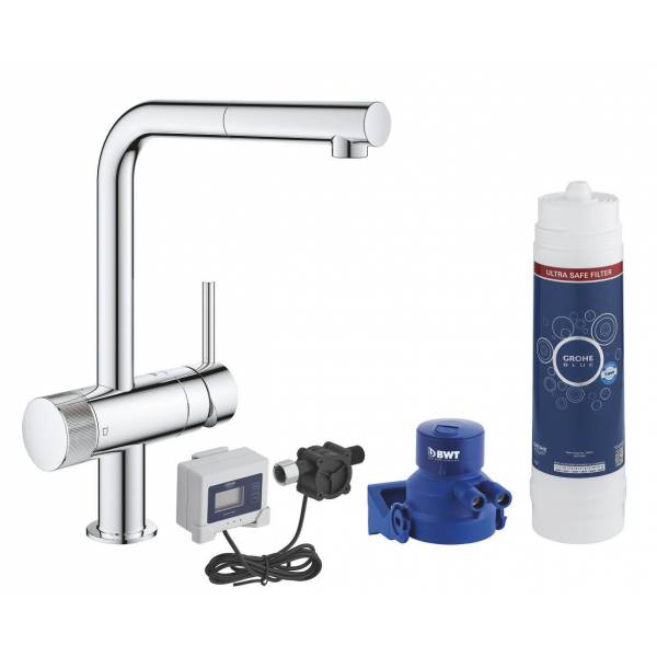 фото Смеситель для кухни grohe blue pure minta, стартовый комплект, хром, (30393000)