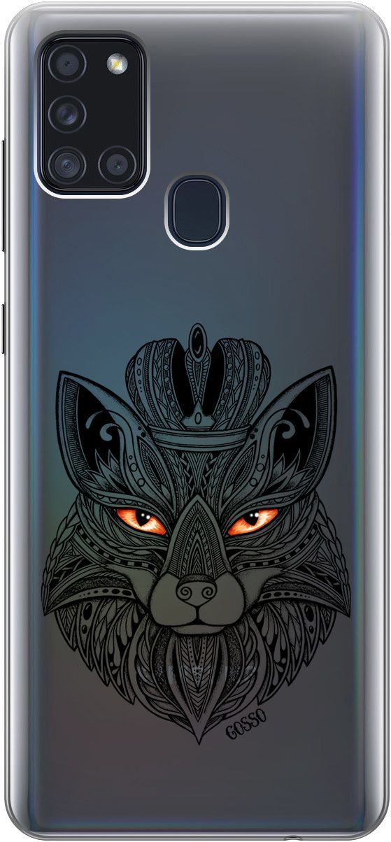 

Силиконовый чехол на Samsung Galaxy A21s "Fox Queen" прозрачный, Прозрачный;серый, 104