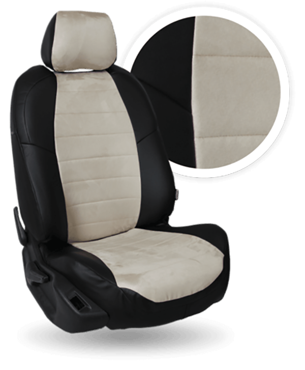 

Авточехлы Автопилот Renault Sandero II / Logan II Алькантара / Черный + Бежевый