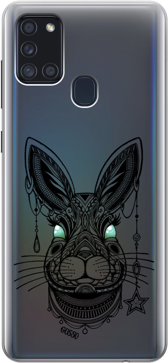 

Чехол на Samsung Galaxy A21s "Grand Rabbit" прозрачный, Прозрачный;зеленый, 104