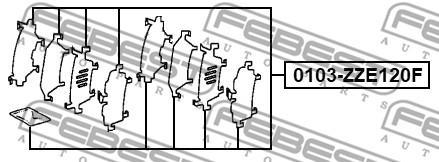 

Монтажный Комплект Для Дисковых Колодок FEBEST 0103zze120f