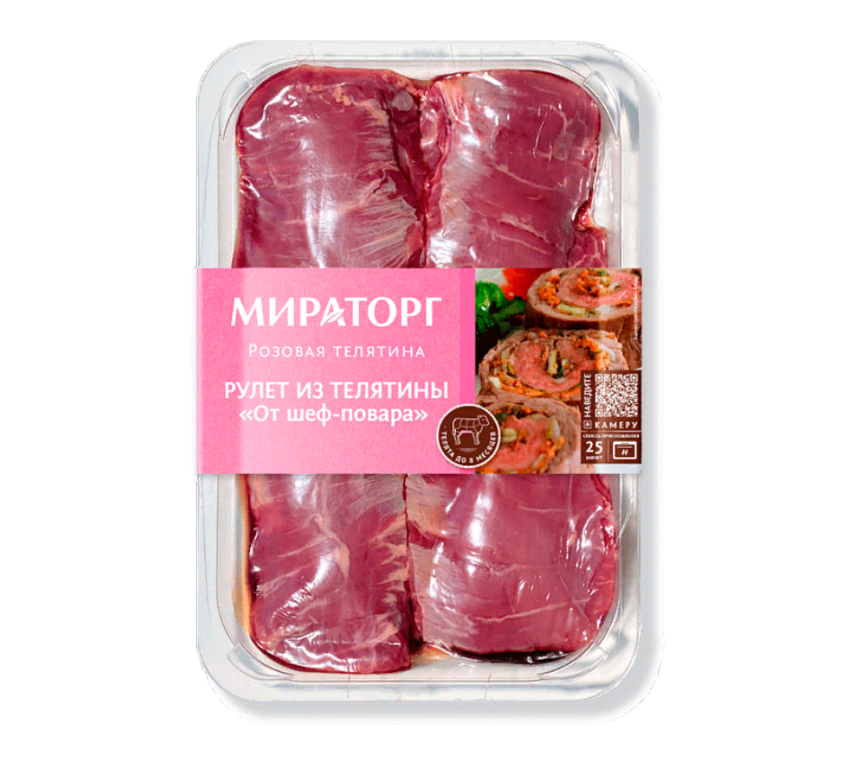 

Рулет Мираторг от шеф-повара из розовой телятины, охлаждённый, 550 г
