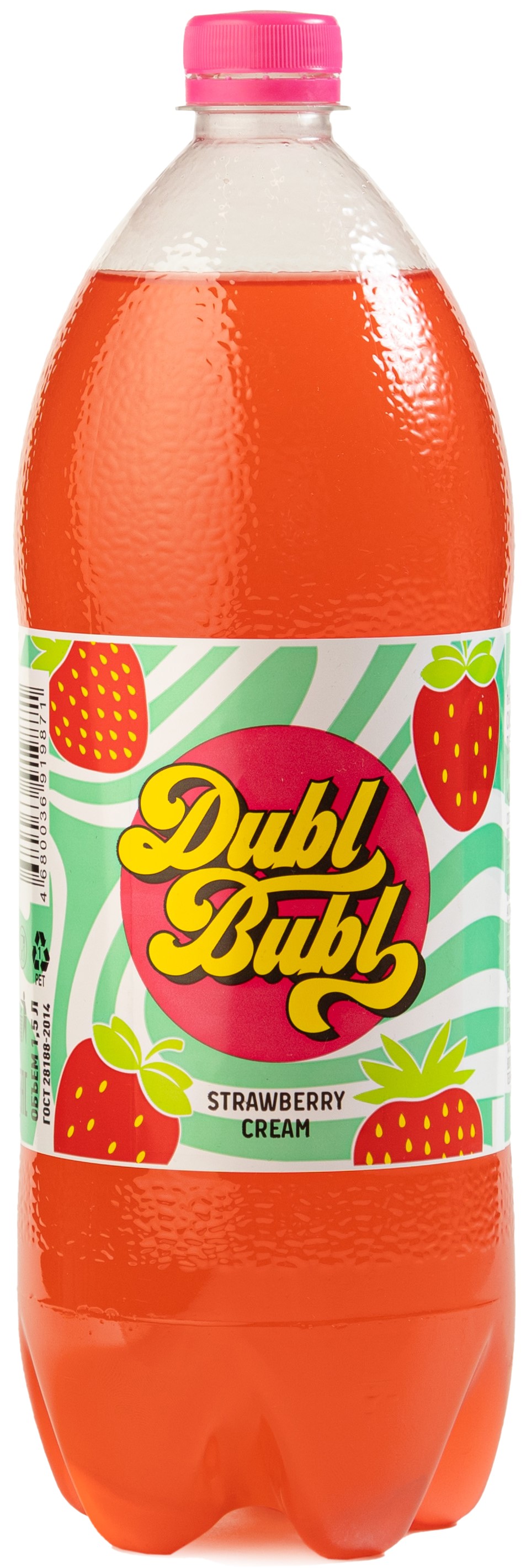 Напиток Dubl Bubl Strawberry Cream безалкогольный, сильногазированный, 1,5 л