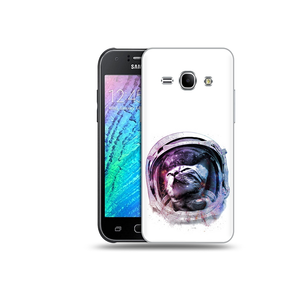 

Чехол MyPads Tocco для Samsung Galaxy J1 кот в шлеме (PT26162.569.396), Прозрачный, Tocco