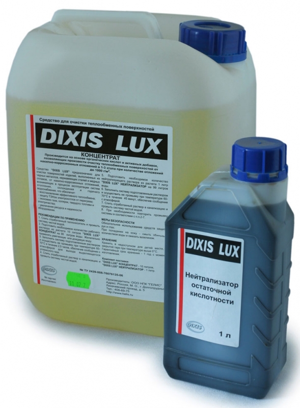 

Комплексное средство Dixis LUX 10 л для очистки теплообменных поверхностей, Dixis LUX / 10л