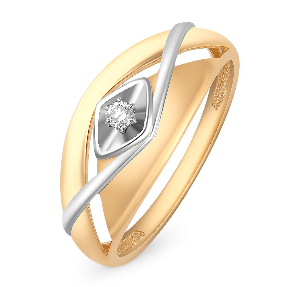 

Кольцо женское из красного золота с бриллиантом 585Gold 101012282, р, 101012282