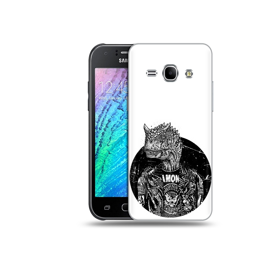 

Чехол MyPads Tocco для Samsung Galaxy J1 динозавр в куртке (PT26162.569.328), Прозрачный, Tocco