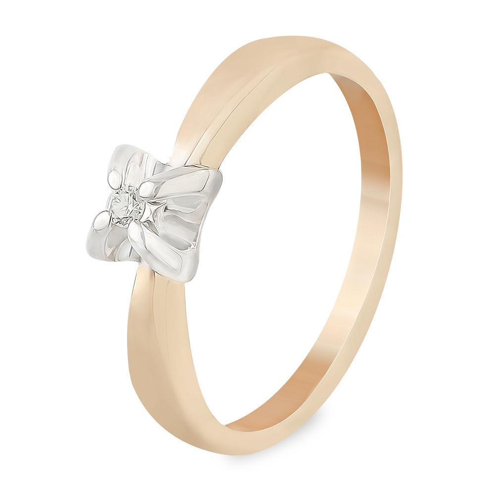 

Кольцо женское из красного золота с бриллиантом 585Gold 101013981, р, 101013981