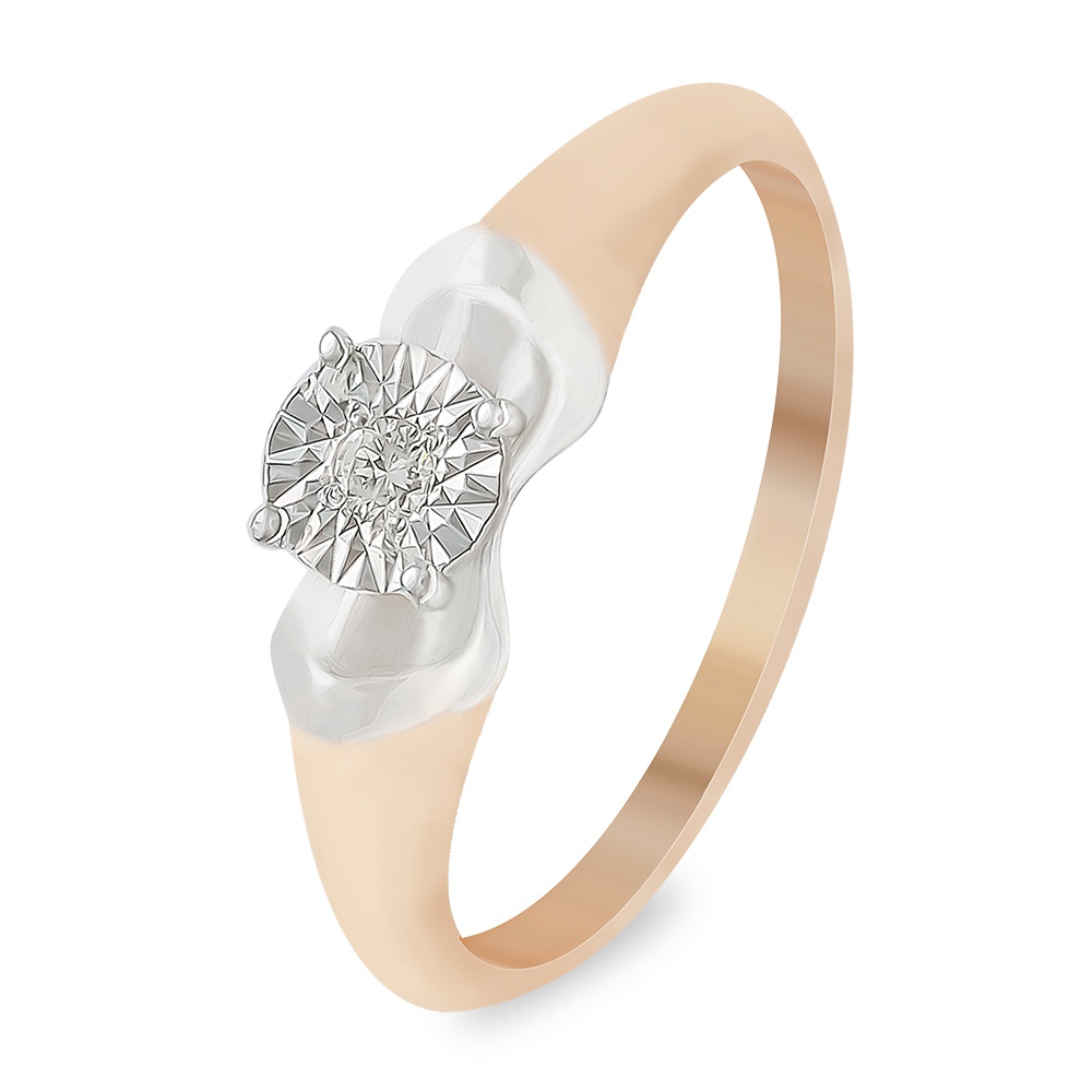 

Кольцо женское из красного золота с бриллиантом 585Gold 101014056, р, 101014056