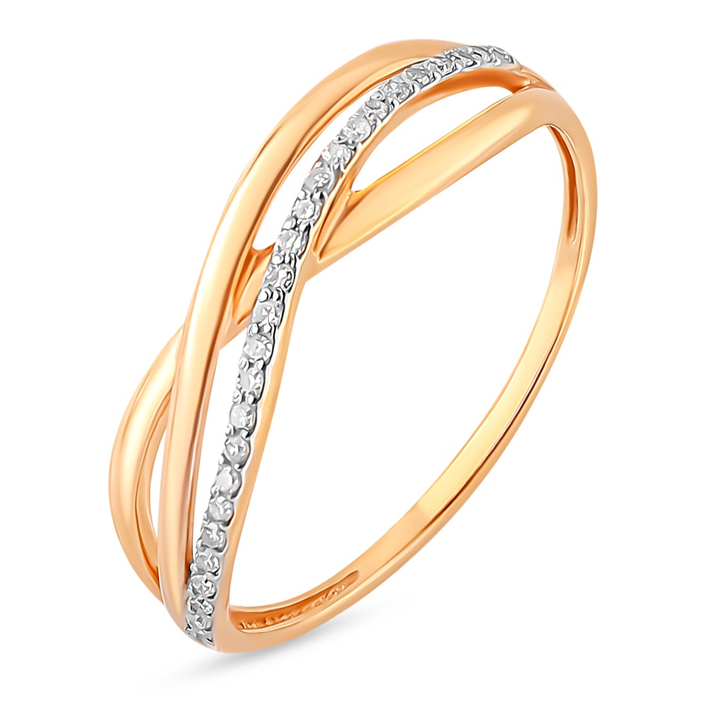 

Кольцо женское из красного золота с бриллиантом 585Gold 101014052, р, 101014052