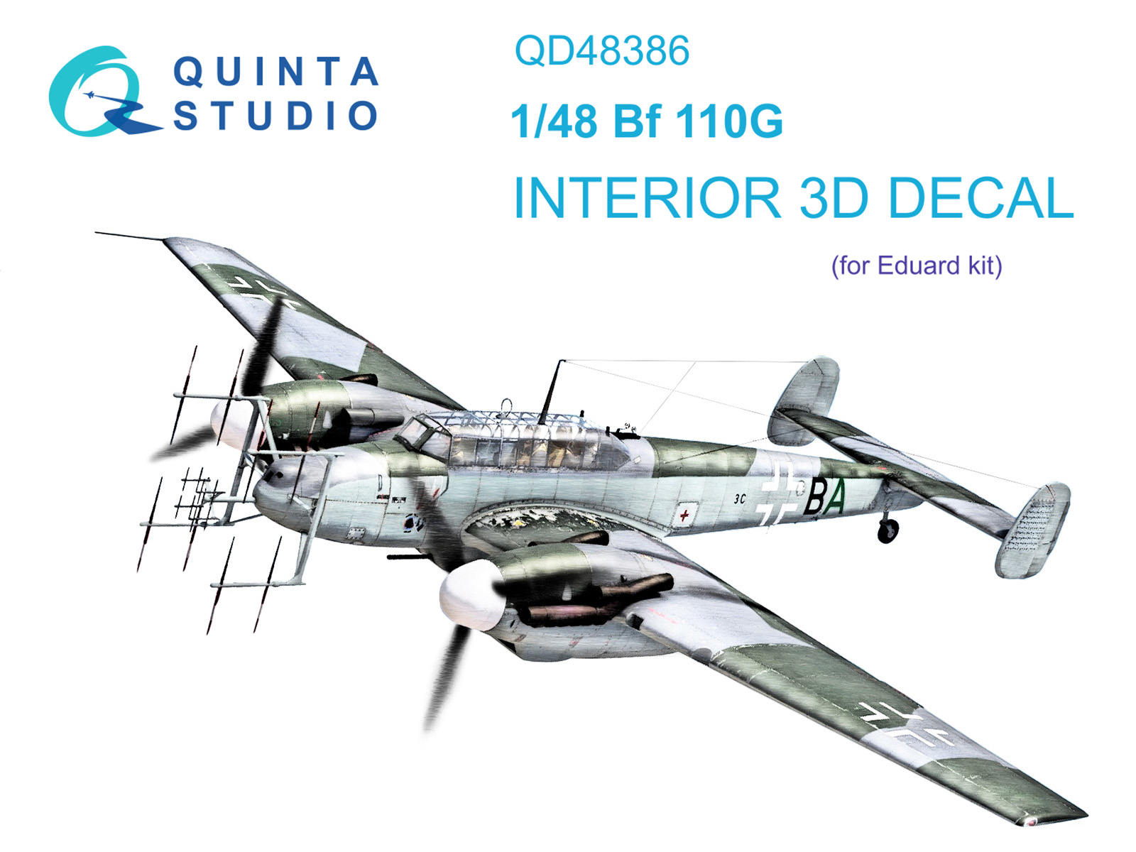 3D Декаль Quinta Studio интерьера кабины BF 110G QD48386