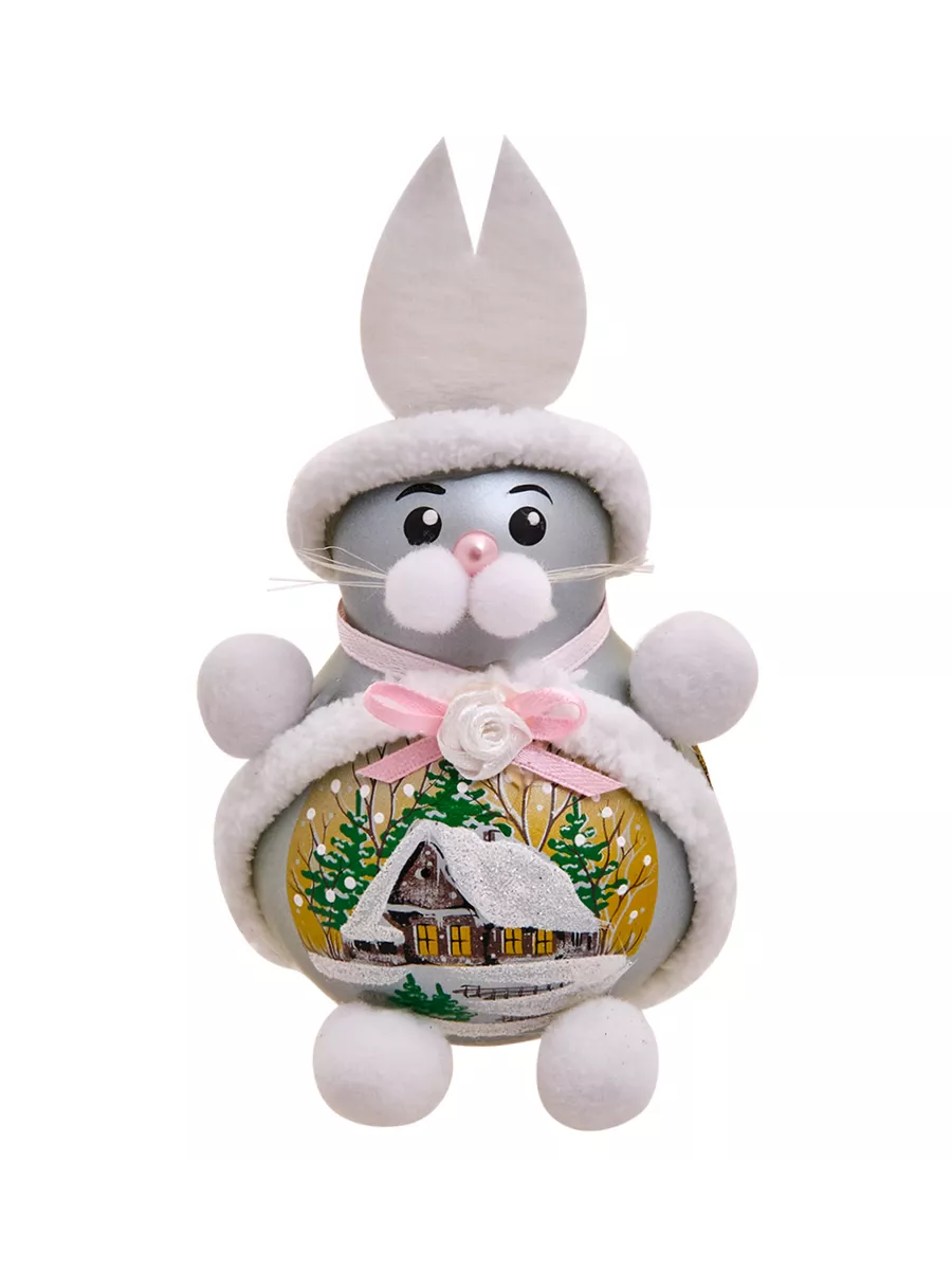 

Набор елочных игрушек Заяц 8 см, 7 шт, art155toy1141 ,разноцветный