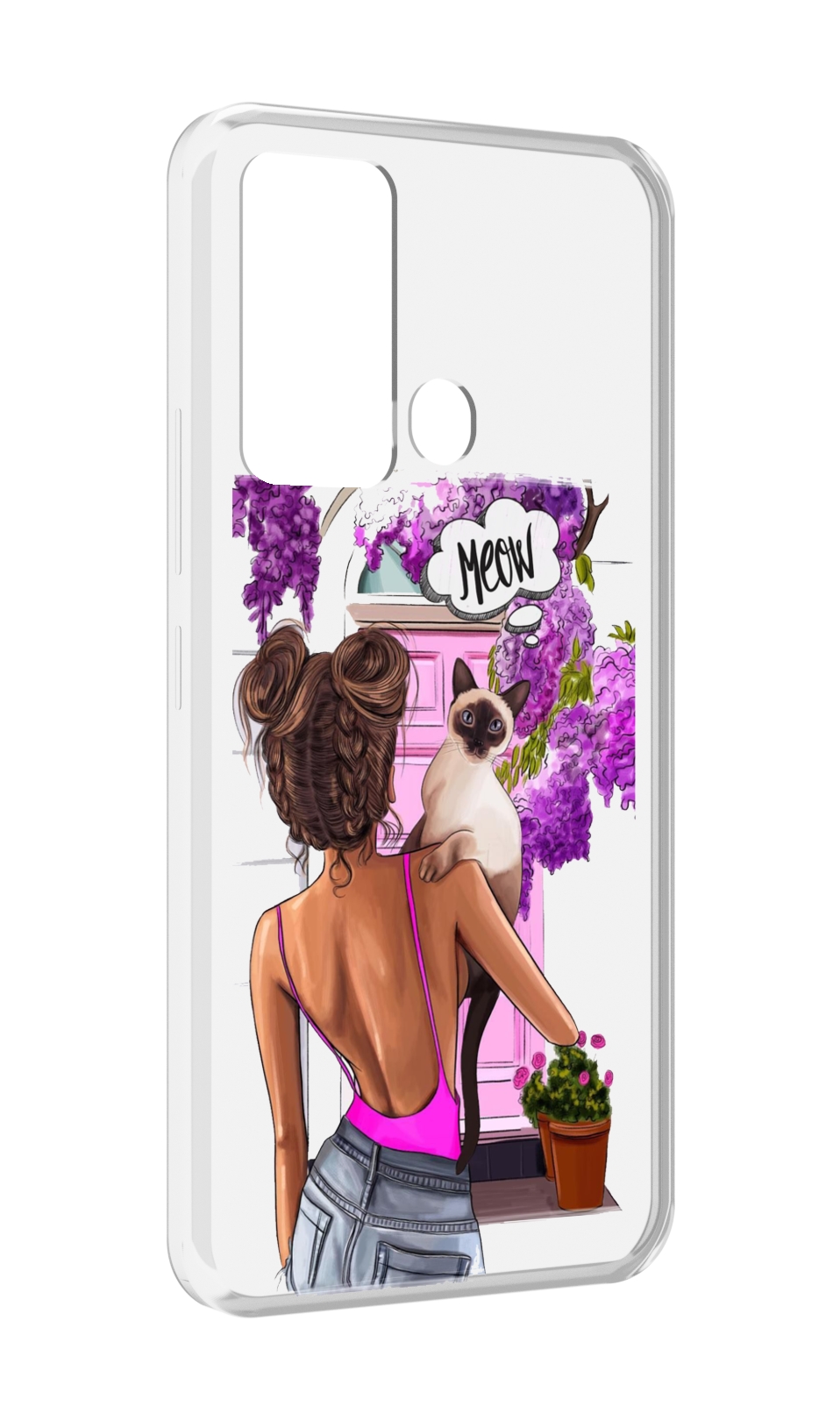 

Чехол MyPads Девушка-с-котиком женский для ITEl Vision 3, Прозрачный, Tocco
