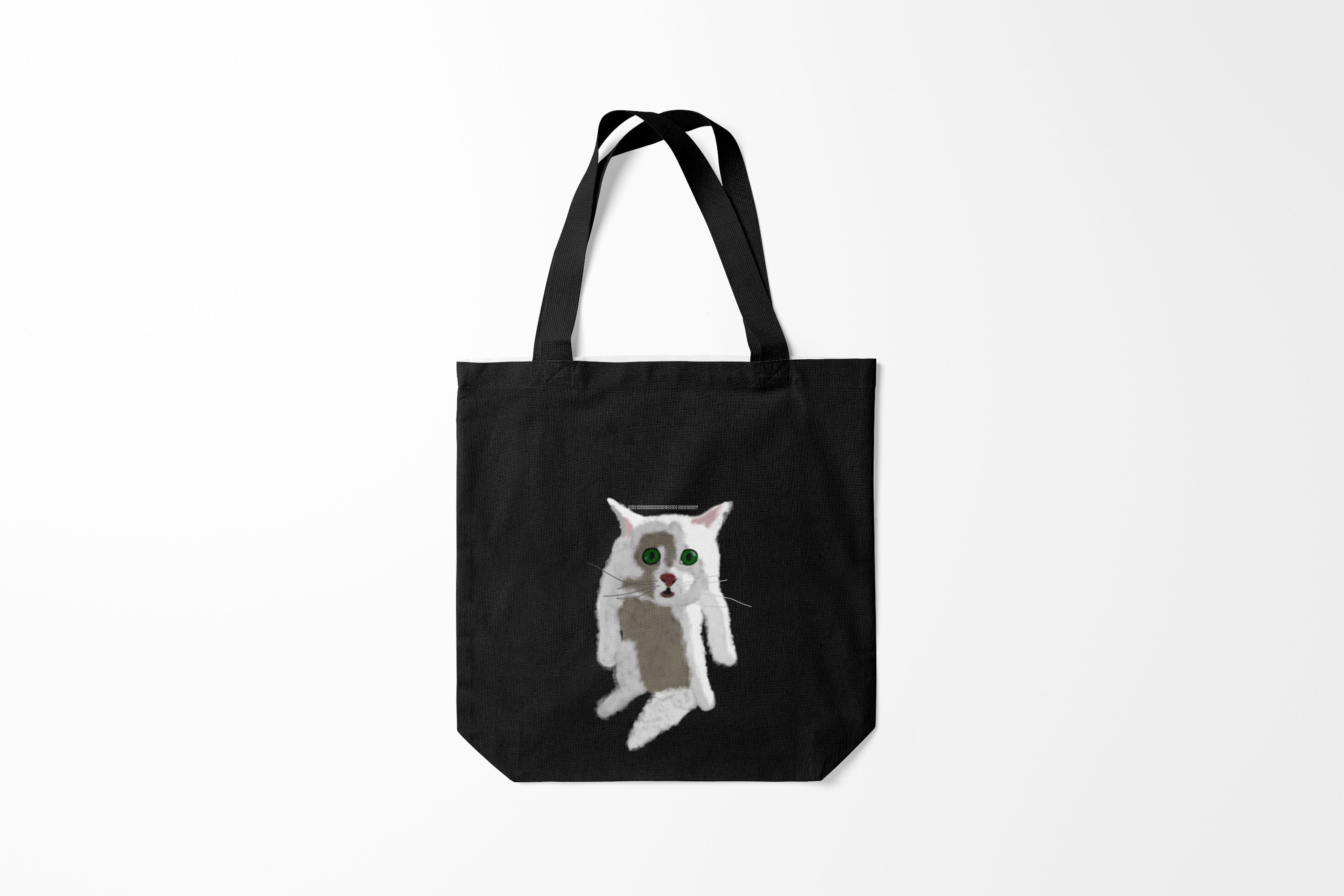 

Сумка шoппер унисекс Burnettie Кот мем на луне, черный, Кот мем на луне
