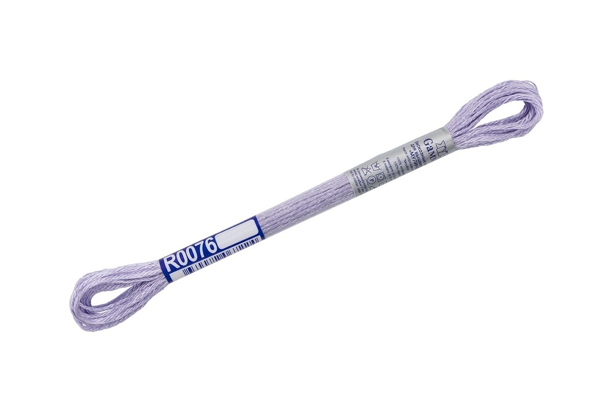 

Нитки для вышивания Gamma мулине, 100% вискоза, 12*8 м, R0076, светло-сиреневые, Фиолетовый