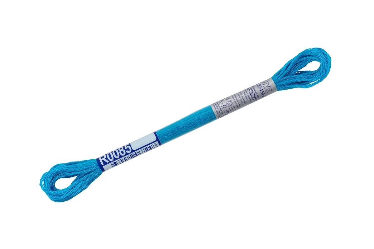 

Нитки для вышивания Gamma мулине, 100% вискоза 12*8 м, R0085, ярко-бирюзовые, Голубой