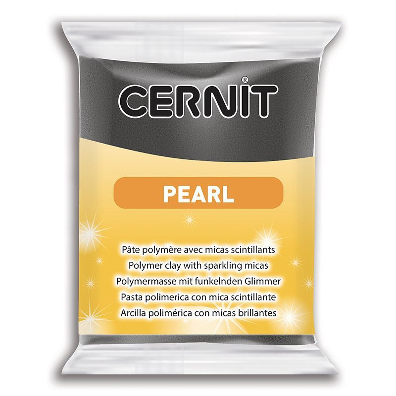 фото Пластика полимерная запекаемая cernit pearl, 56 грамм, цвет: 100 черный cernit