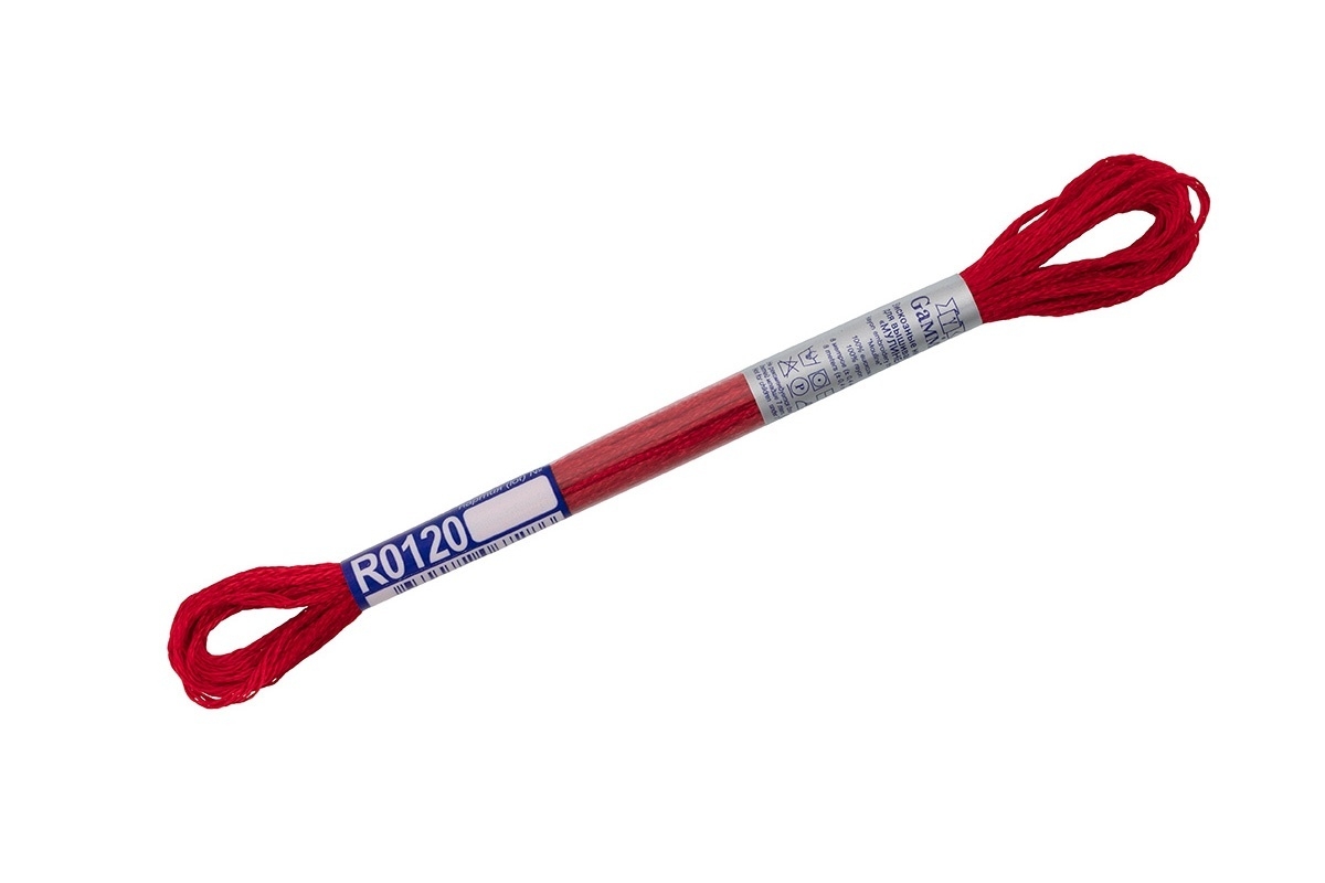 

Нитки для вышивания Gamma мулине, 100% вискоза, 12*8 м, R0120, темно-красные, Красный
