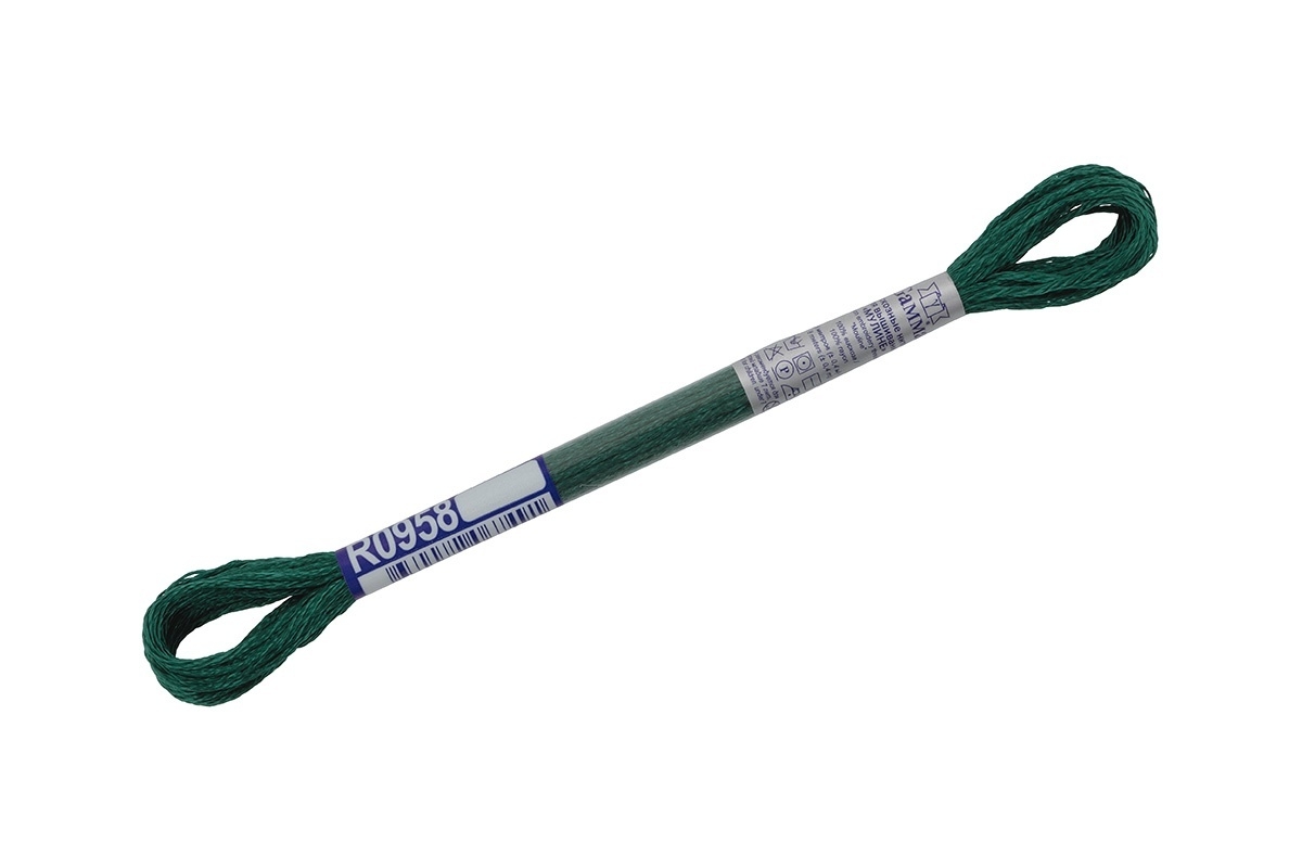 

Нитки для вышивания Gamma мулине, 100% вискоза, 12*8 м, R0958, темно-серо-зеленые, Зеленый