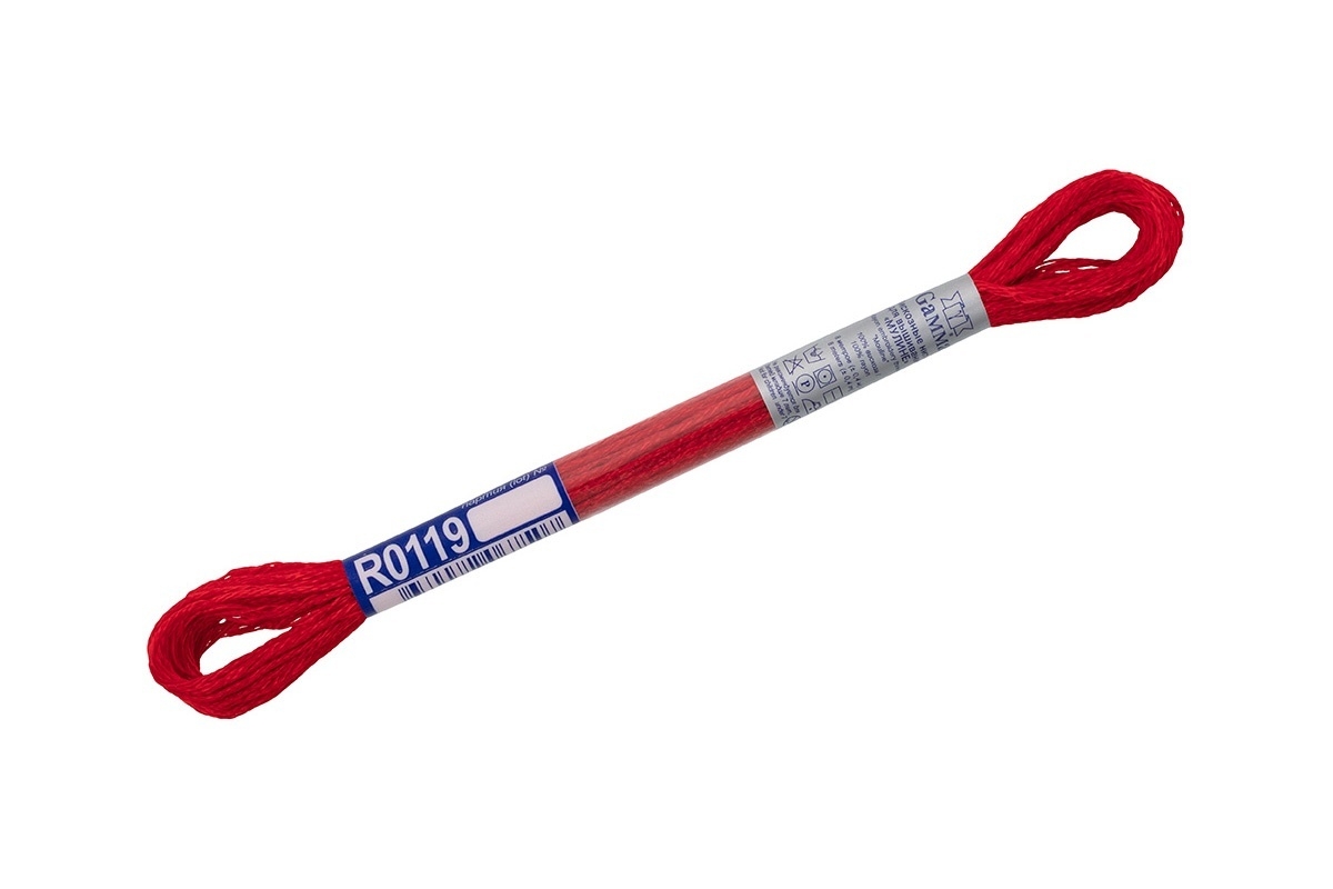 

Нитки для вышивания Gamma мулине, 100% вискоза, 12*8 м, R0119, ярко-красные, Красный