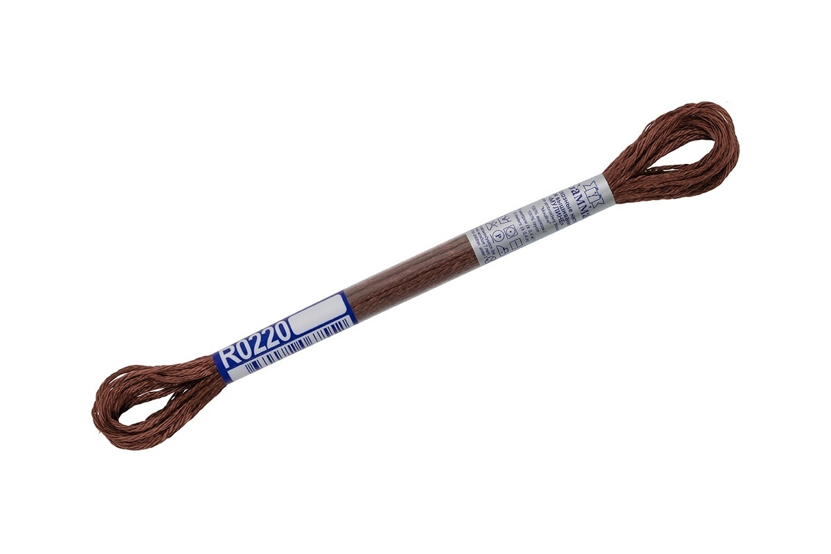 

Нитки для вышивания Gamma мулине, 100% вискоза, 12*8 м, R0220, темно-коричневые, Коричневый