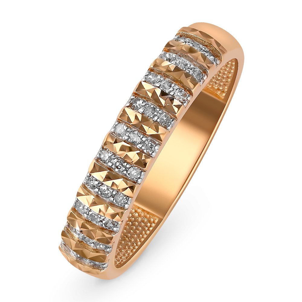 Кольцо женское из красного золота с бриллиантом 585Gold 101012259, р. 18