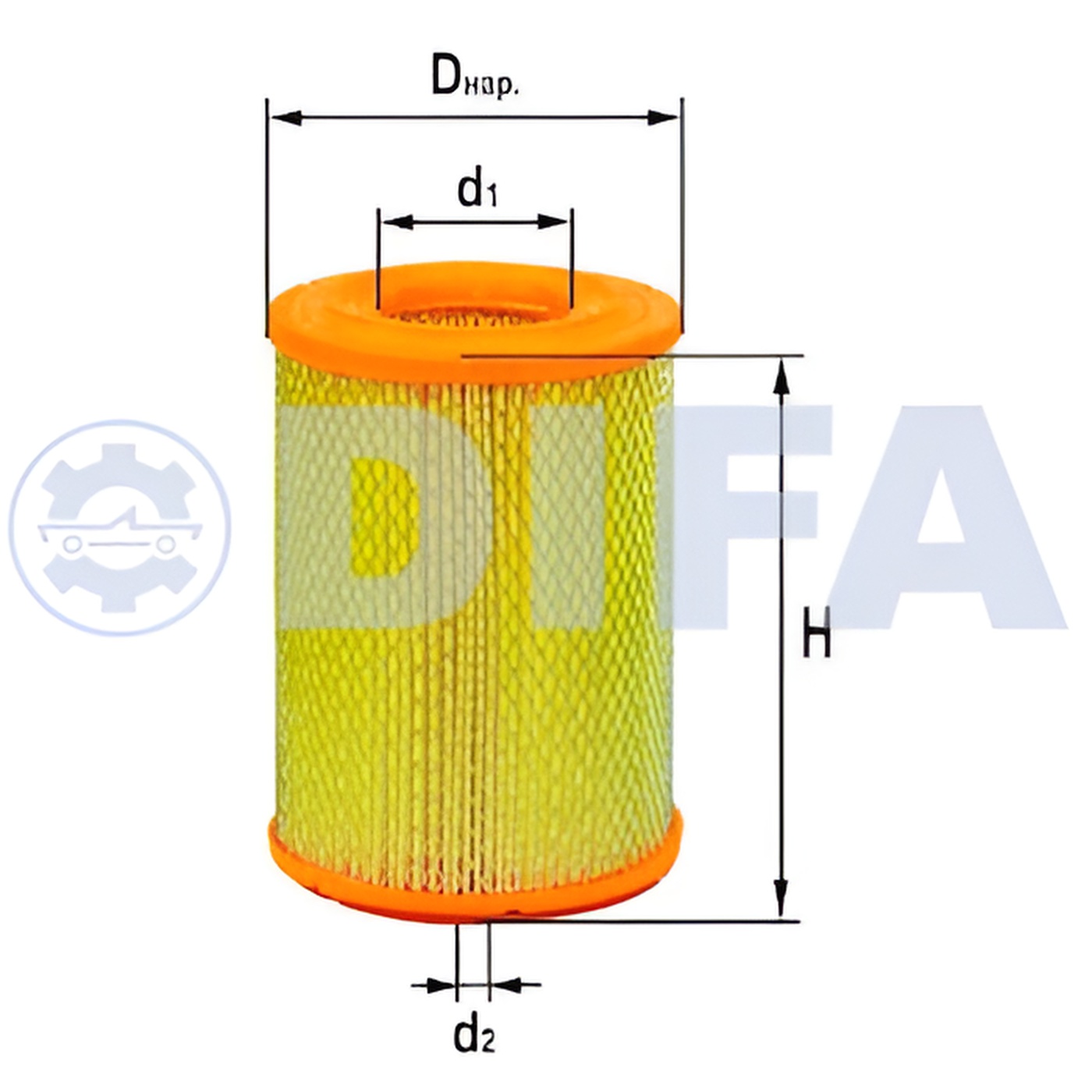 Фильтр воздушный ДИФА высокий инжектор для ГАЗ DIFA4203