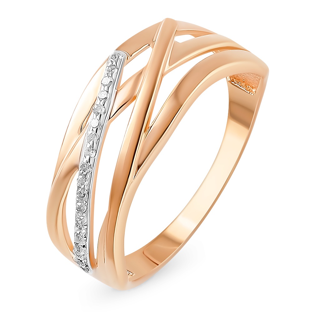 

Кольцо женское из красного золота с бриллиантом 585Gold 101013223, р, 101013223