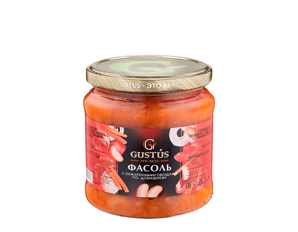 

Фасоль Gustus по-домашнему, с обжаренными овощами, 480 г