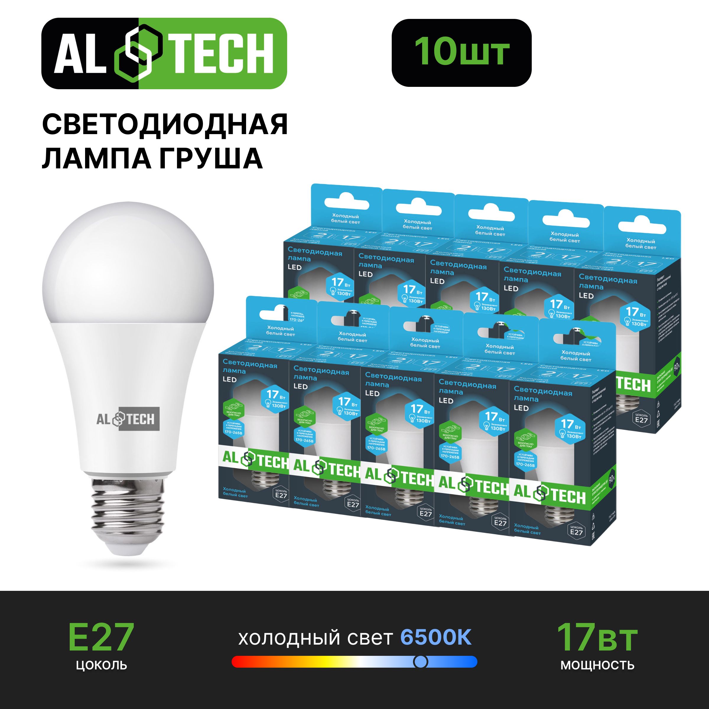 

Лампочка светодиодная AL TECH LED Р60-17W-865-E27, AL TECH LED Р60-17W-865-E27