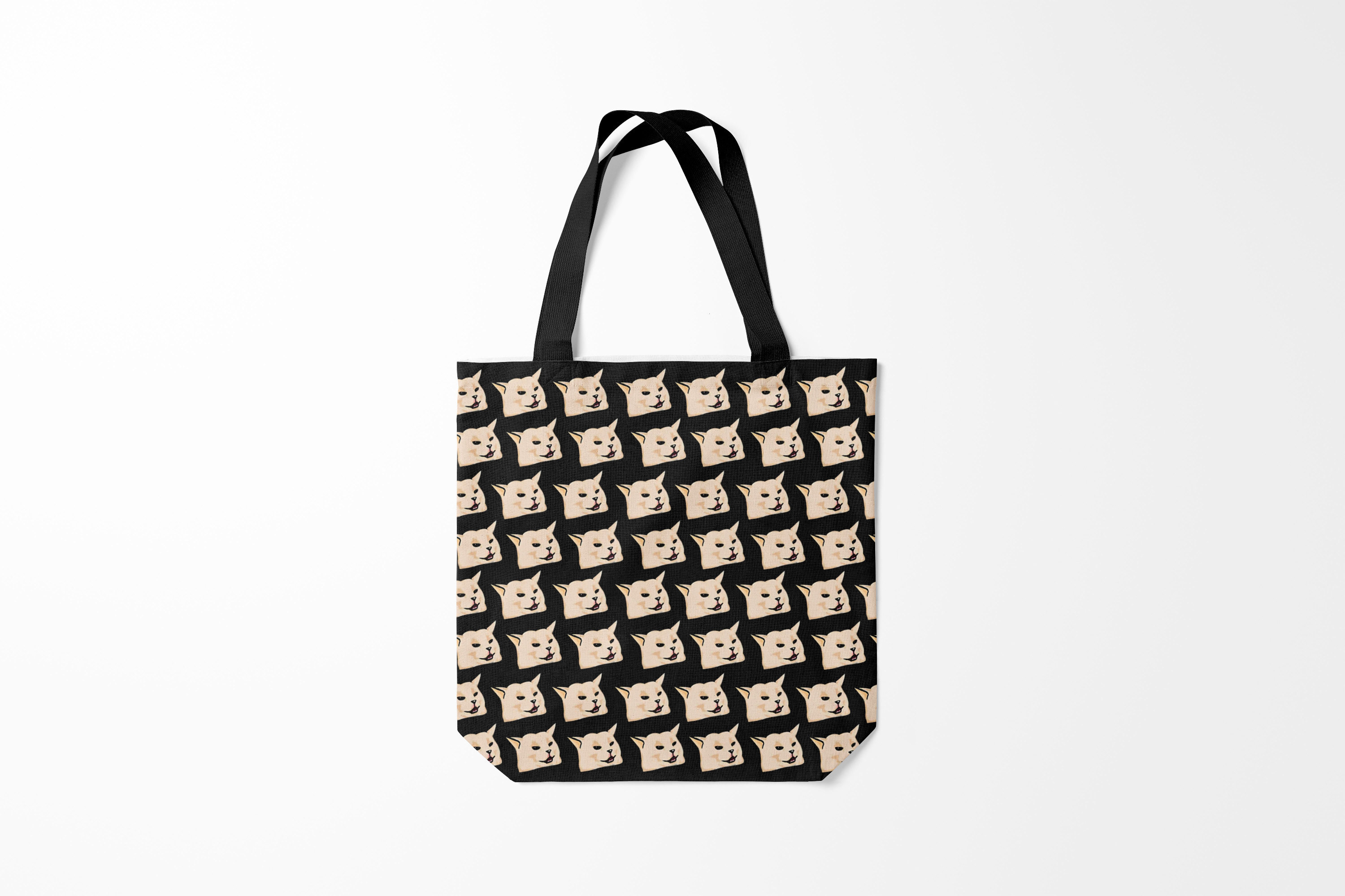 

Сумка шoппер унисекс Burnettie Кот мем woman yelling at cat, черный, Кот мем woman yelling at cat