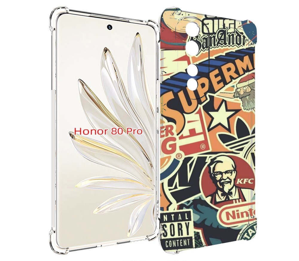 

Чехол MyPads Лейблы-на-постере для Honor 80 Pro, Прозрачный, Tocco