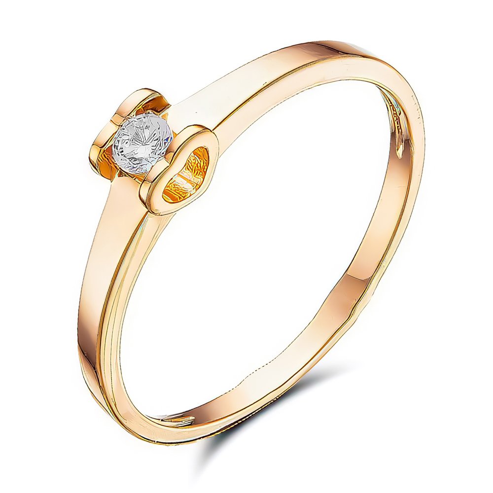 

Кольцо женское из красного золота с бриллиантом 585Gold 101012929, р. 19, 101012929